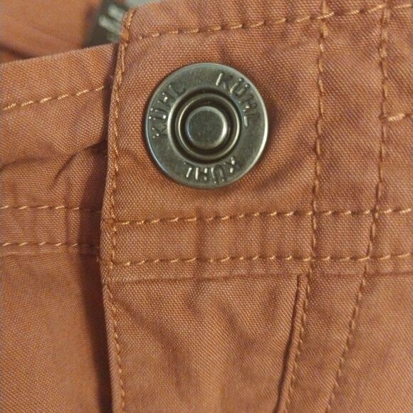 Kuhl Women's Roll Up Cargo Pants Sz 12 Rust Snap Pockets Gorpcore Hiking Camping - Picture 10 of 15